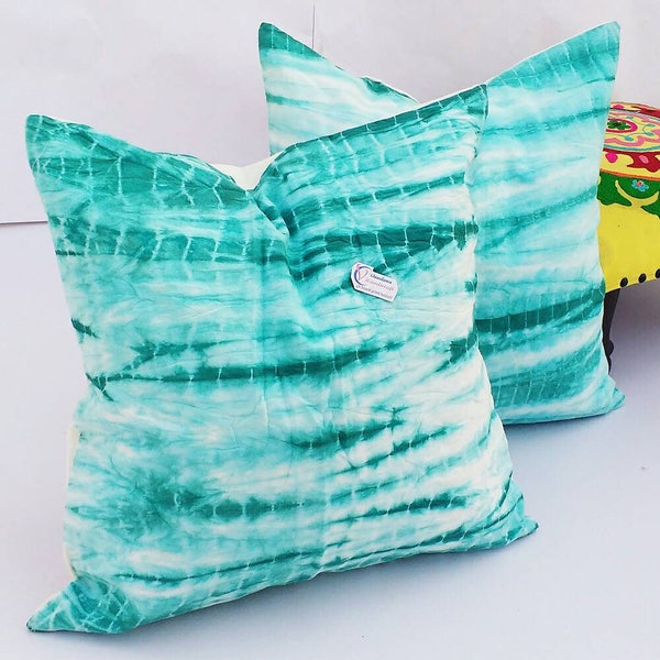 Decorative Pillow Cases Indian Art Tie Dyed Indigo Blue Cushion Covers Interior Home Sofa Cushions Christmas Gifts Shibori Gypsy Pillows