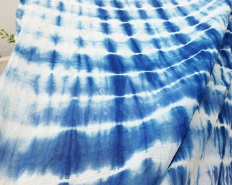 Abstracte Indigo Blauwe Stropdas Geverfd KatoenEn Stof Shibori itajime Technieken Quilting Pure Katoen stof Apperals 44 Inch Breed Voor Crafting