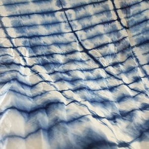 Shibori Tie Dyed Indigo Blue  itajime Technique Cris-Cros Quilting Cotton Apperael  Cotton Fabric 44 Inches Wide Crafting Dress Material