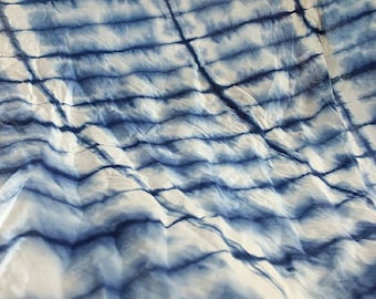 Shibori tie-dyed indigoblauw itajime-techniek Cris-Cros quilten katoenen kleding katoenen stof 44 inch breed materiaal crafting jurk