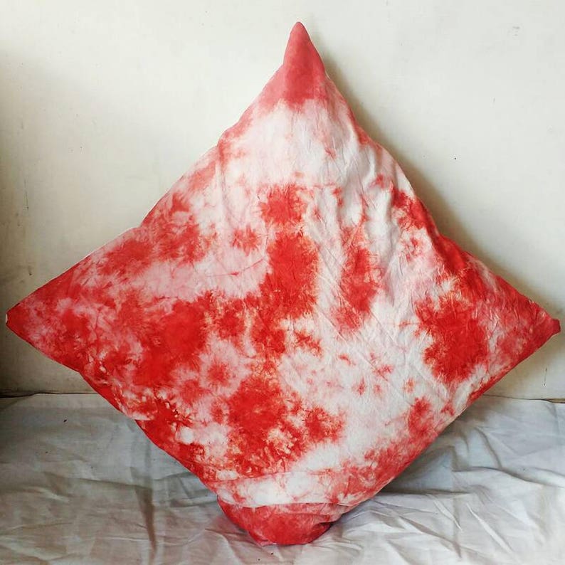 Decorative Pillow Cases Indian Art Red Tie Dyed Red&White Etsy