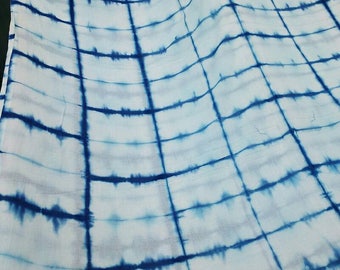 Shibori itajime Technieken Cris-Cros Quilting Pure Cotton Apperael Indigo Blue Tie Dyed Cotton Fabric 44 Inches Wide Crafting Dress Materiaal