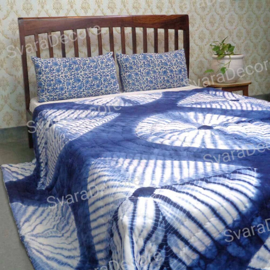 Decorative Blanket Duffle Blanket Indian Tie Dyed Indigo Blue Etsy