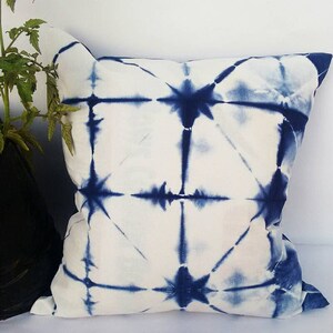 Decorative Pillow Cases Indian Tie Dyed Indigo Blue Cushion Cover Intetior Home Decore Sofa Cushion Shibori Gift Pillows Christmas Gift image 2