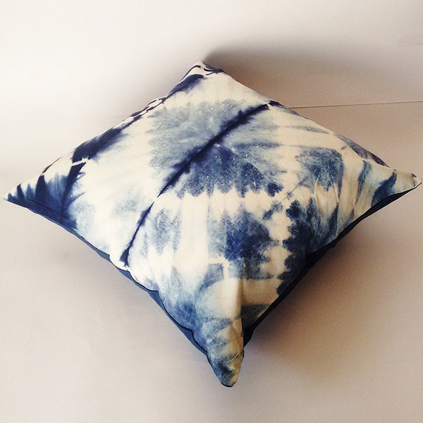 Fundas de almohada decorativas abstractas, fundas de cojín indias teñidas en azul índigo, cojines para sofá, regalos de Navidad, almohadas gitanas Shibori