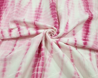 Shibori stropdas geverfd roze itajime-techniek Cirkelontwerp quilten katoenen kleding katoenen stof 44 inch breed knutseljurk materiaal Indiaas