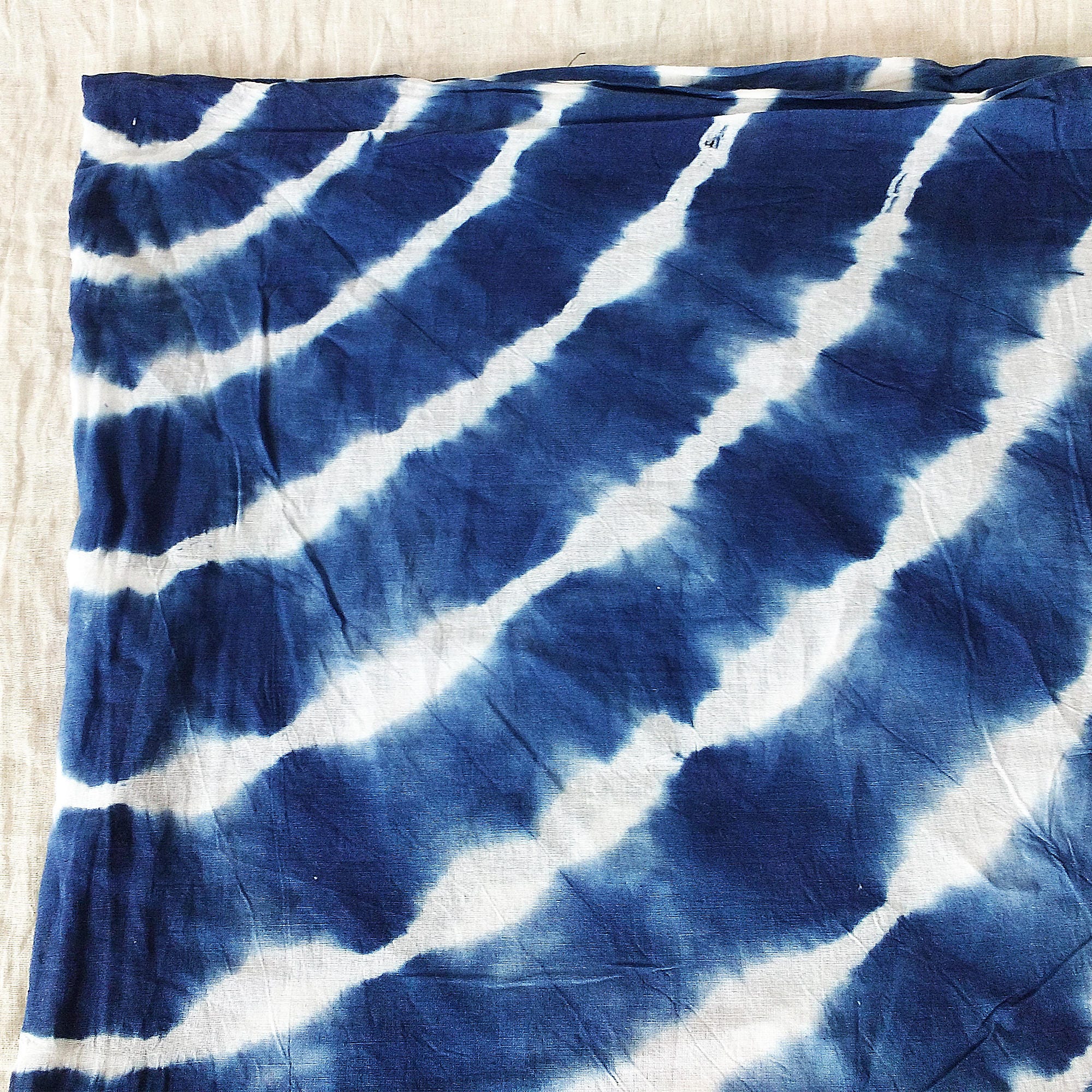 Indigo Blue Tie Dyed Cotton Fabric Shibori Folding Techniques | Etsy