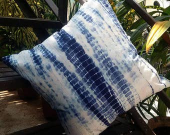 Decorative Pillow Cases Indian Tie Dyed Indigo Blue Cushion Cover Intetior Home Decore Sofa Cushion Shibori Gift Pillows Christmas Gift