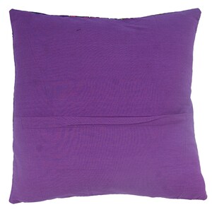 May include: Purple cotton pillow cover with a hidden zipper closure on the back.
