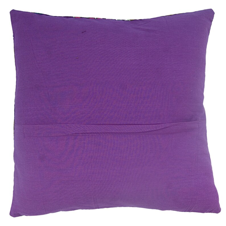 May include: Purple cotton pillow cover with a hidden zipper closure on the back.