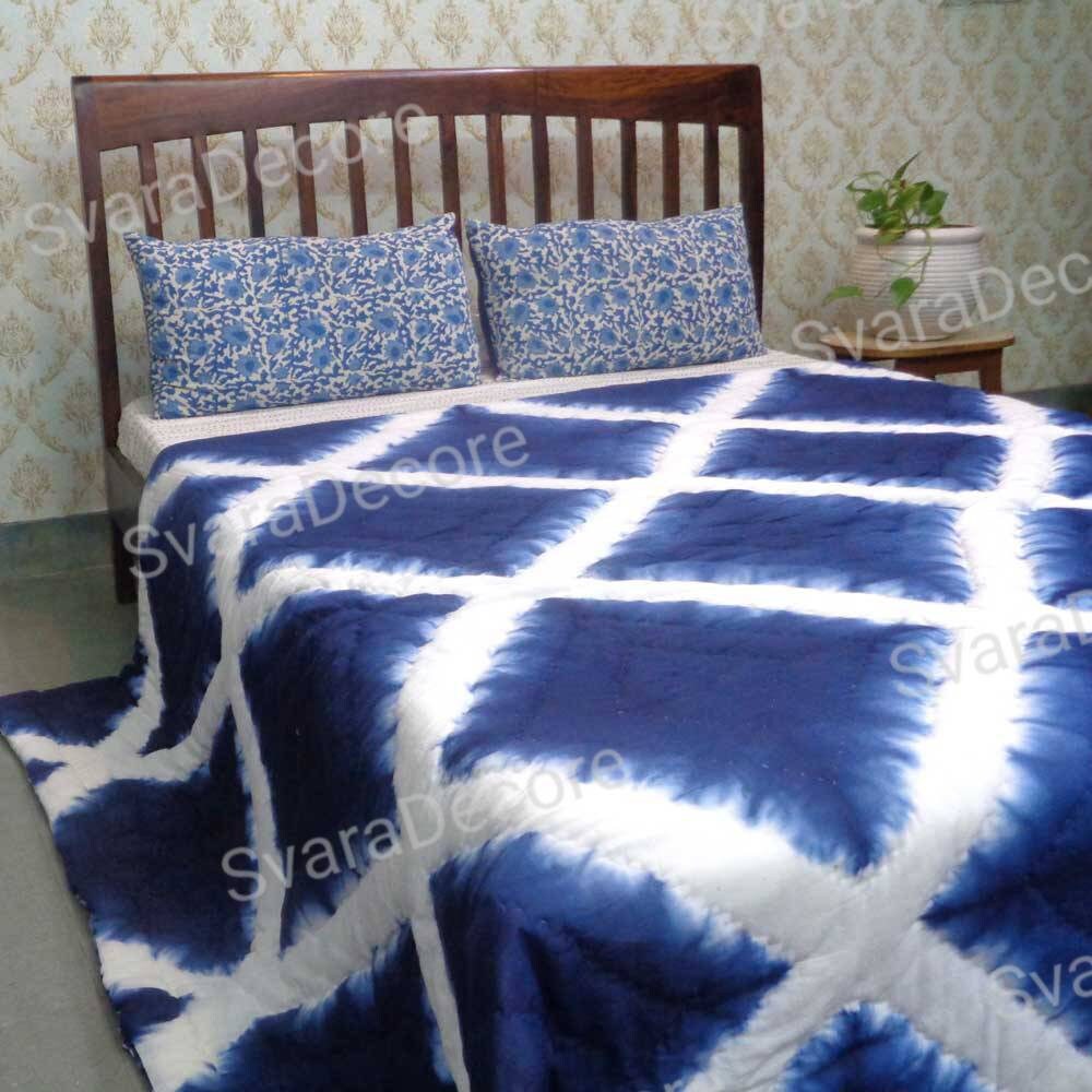 Decorative Blanket Duffle Blanket Indian Tie Dyed Indigo Blue Etsy