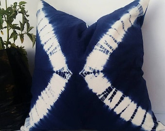 Boîtes d’oreiller décoratives Indian Tie Teint Indigo Blue Cushion Cover Intetior Home Decore Sofa Cushion Shibori Gift Pillows Cadeau de Noël