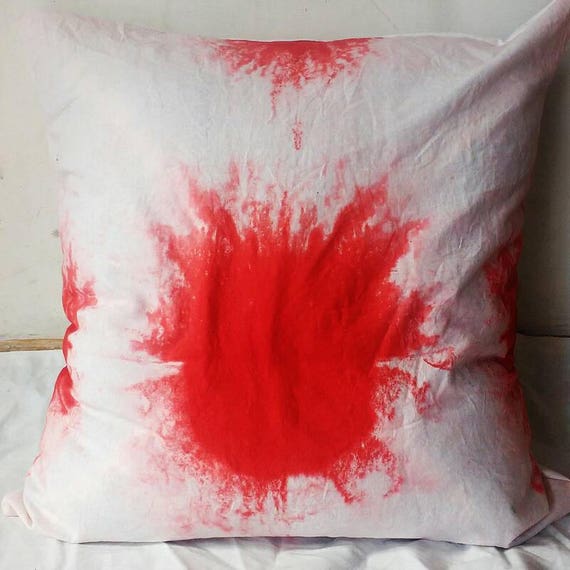 Decorative Itajime Technique Red Tie Dyed Red White Cushion Etsy