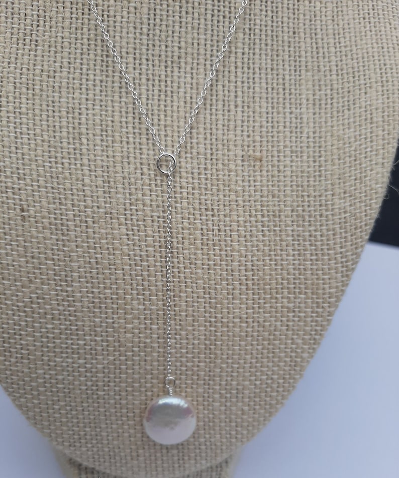 Pearl Pendant Necklace. Pearl Y Necklace Lariat Pearl Necklace