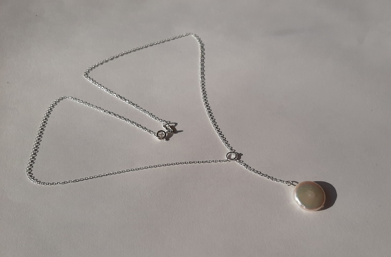 Pearl Pendant Necklace. Pearl Y Necklace Lariat Pearl Necklace