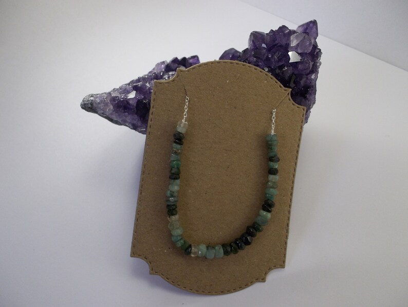 Emerald Jewellery Emerald Necklace Emerald Sterling Silver Necklace Emerald. Dainty Emerald Sterling Silver Necklace