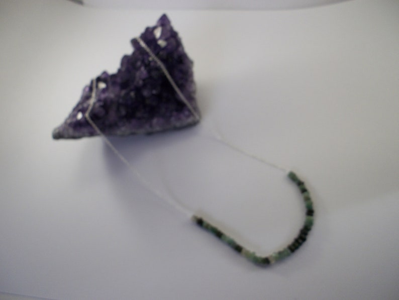 Emerald Jewellery Emerald Necklace Emerald Sterling Silver Necklace Emerald. Dainty Emerald Sterling Silver Necklace