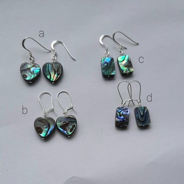 Abalone Shell earrings, Paua shell earrings, Silver earrings, Abalone, 925 Silver Abalone earrings, Abalone Shell, Abalone earrings,