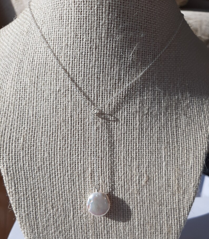 Pearl Pendant Necklace. Pearl Y Necklace Lariat Pearl Necklace
