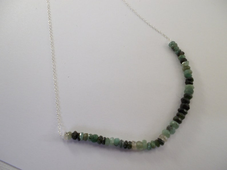 Emerald Jewellery Emerald Necklace Emerald Sterling Silver Necklace Emerald. Dainty Emerald Sterling Silver Necklace