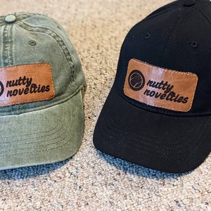 Custom Leather engraved baseball hats