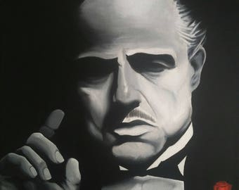Original hand painted The Godfather - Marlon Brando as Don Corleone