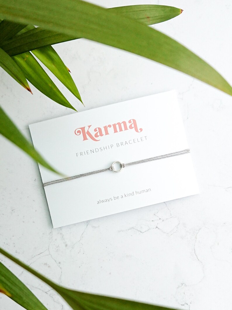 Minimalist Karma Bracelet Black String Bracelet Yoga Circle Etsy UK