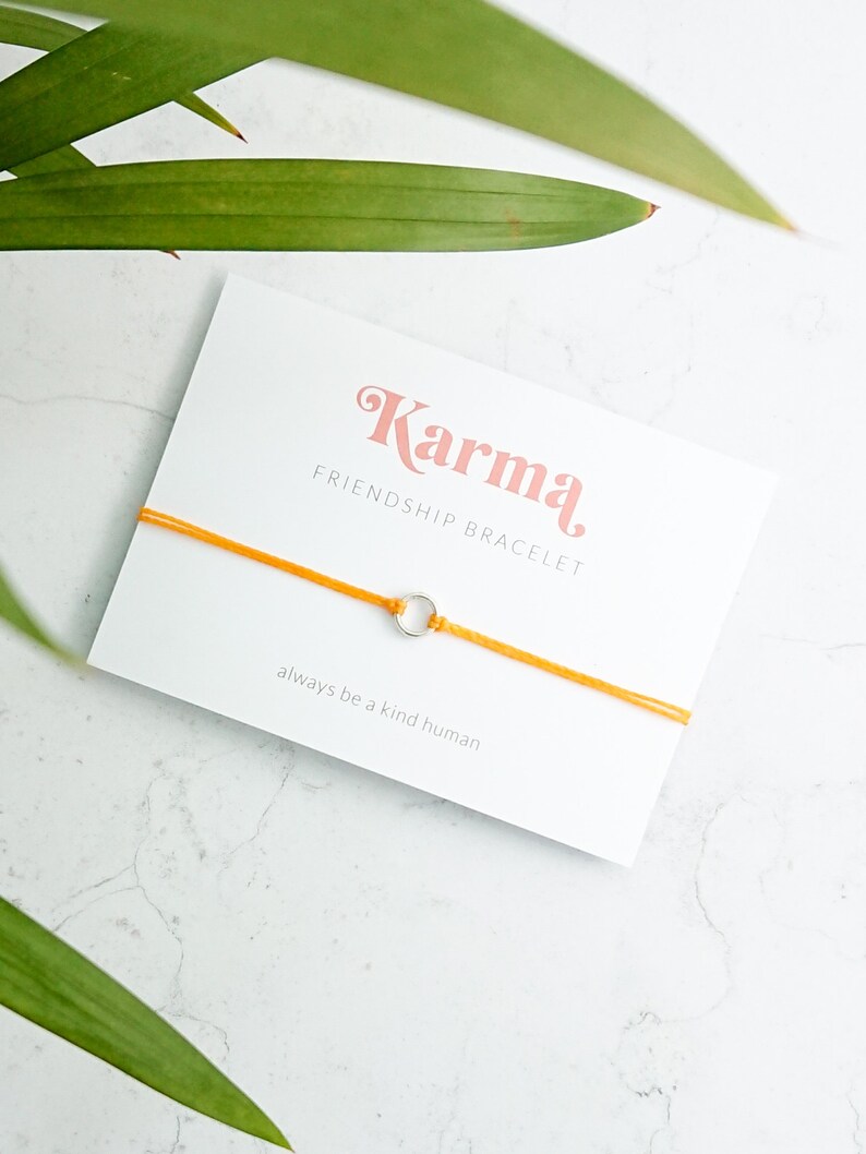 Minimalist Karma Bracelet Black String Bracelet Yoga Circle Etsy UK