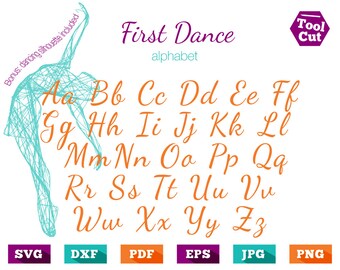 First Dance Alphabet Svg Wedding Monogram Font Svg Fancy Script Svg Hand Drawn Cursive Letters Svg Wedding Svg Cricut Font Silhouette Dxf