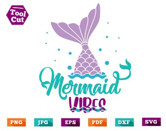 Mermaid Svg, Mermaid Font Svg, Mermaid Vibes Svg, Mermaid Tail Svg, Fish Tail Svg Mermaid Party Lady T-Shirt Idea For Silhouette Dxf Cricut
