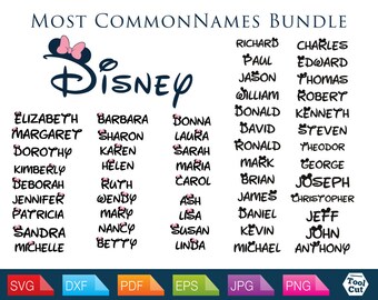 50+ Common Names Disney Font SVG Monogram Font Svg Disney Mickey Mouse Ears Letters Svg Disney Family Silhouette Svg Dxf Disneyland Cricut