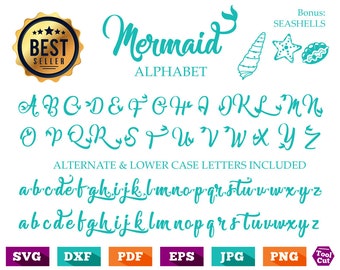 Download Mermaid Monogram Font Svg Mermaid Alphabet Svg Fish Tail Initials Svg Fish Tail Monogram Font Svg Mermaid Letters Cricut Silhouette Dxf Svg Paruhpsd