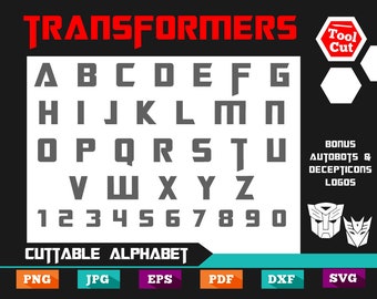 Transformers Alphabet Svg Transformers Logo Letters Autobots Svg Decepticons Svg Transformers Png Font Cut File For Silhouette Cricut 25035 Free Svg Fonts High Quality For Your Designs
