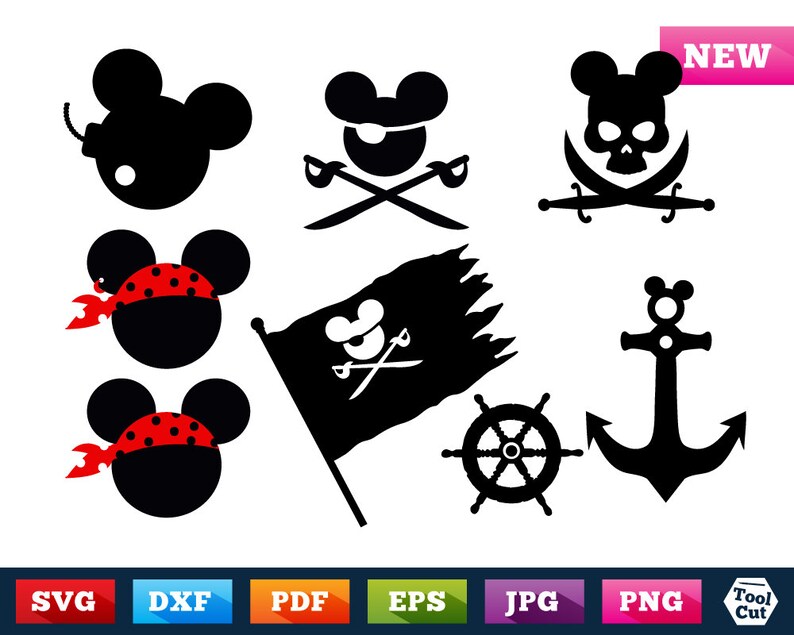 Mickey Mouse Pirate Monogram Svg Disney Initial Frames Image 0