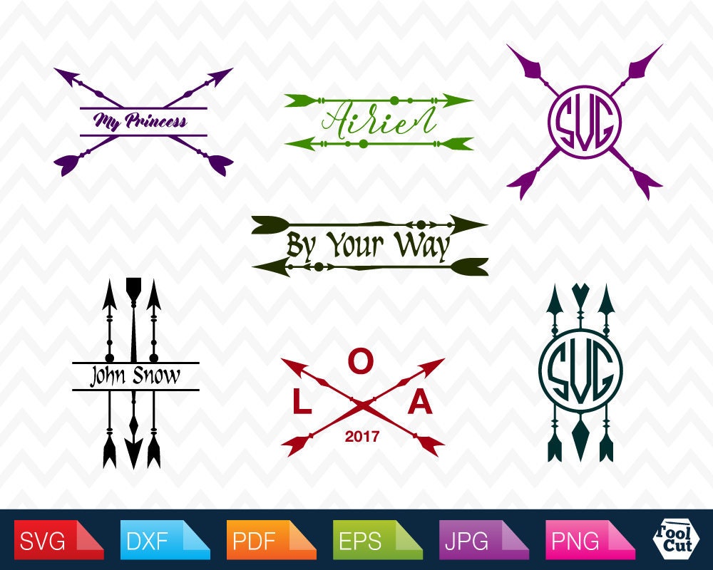 Download Arrows Monogram Frames Svg Arrow Svg files Split Arrows ...