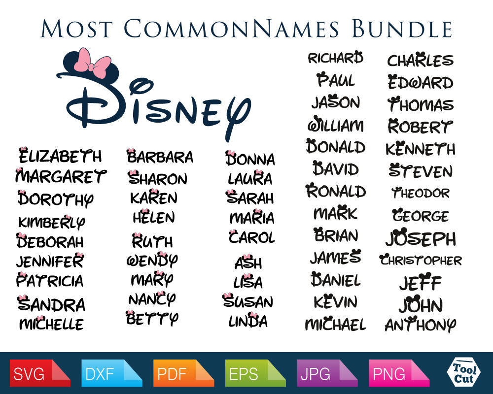 Download 50 Common Names Disney Font SVG Monogram Font Svg Disney ...