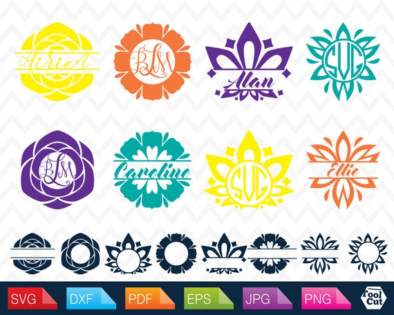 Download Flower Frame Svg Floral Monogram Frame Svg Rose Monogram