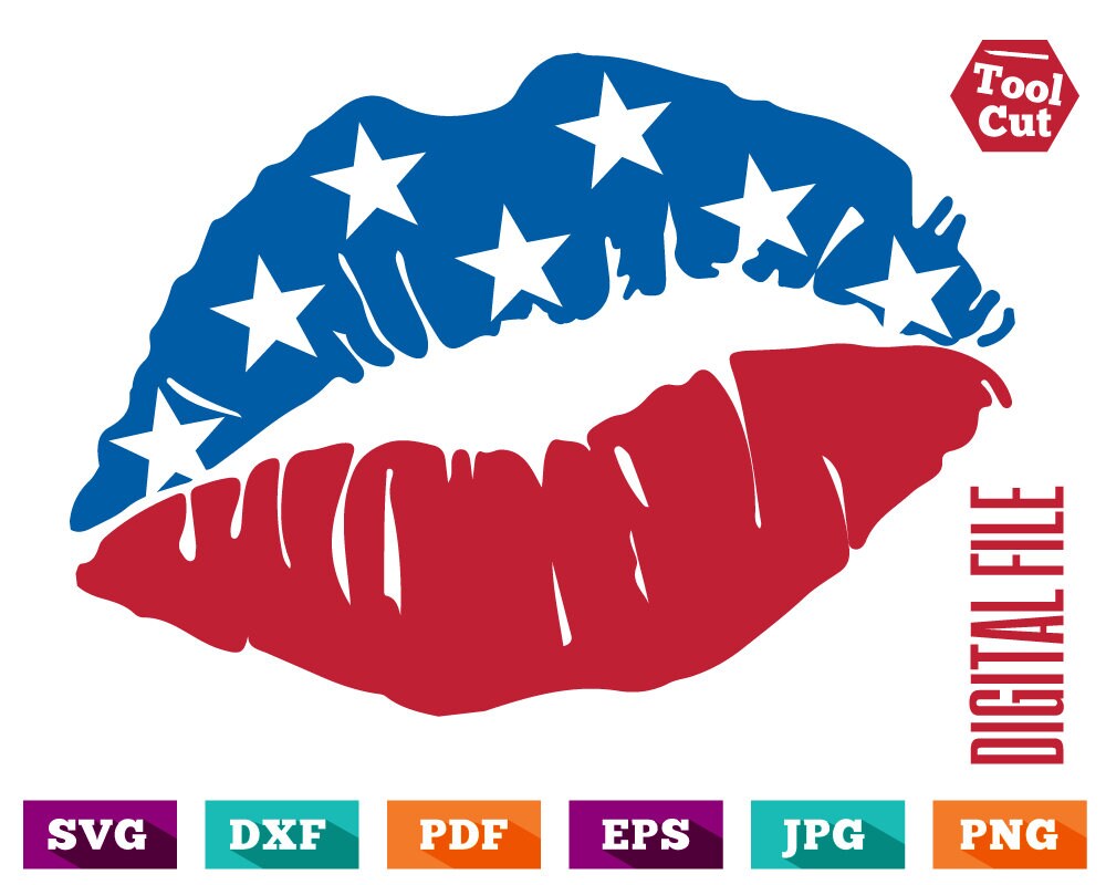 Download American Kiss Svg USA Flag Lips Svg 4th July Svg ...
