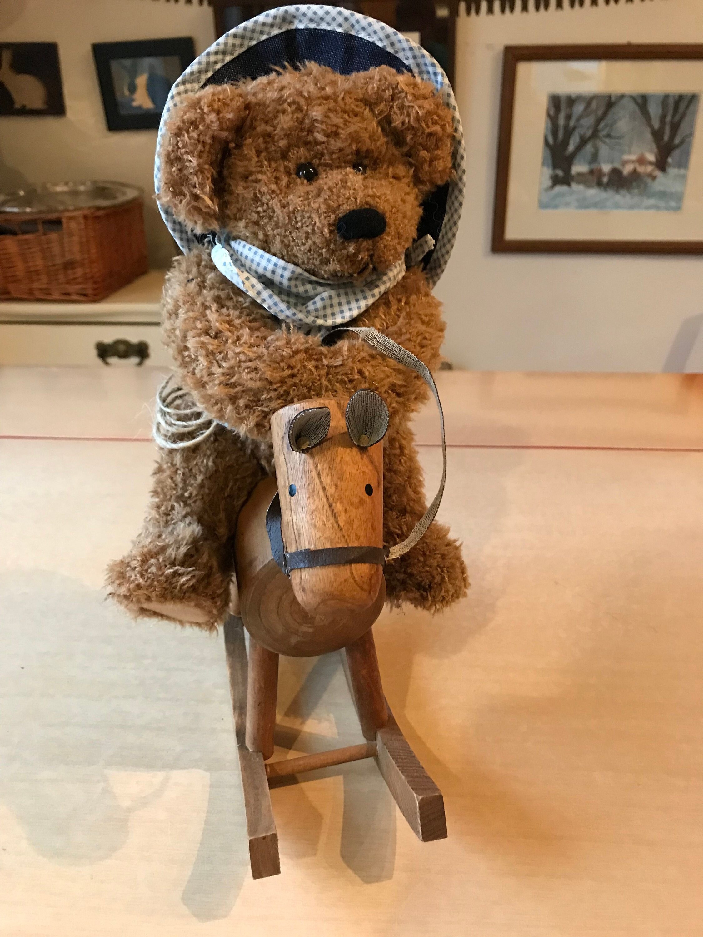 wooden rocking bear