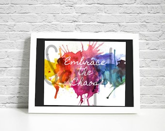 foil poster Copper foil print Copper trend abstract art Embrace the chaos