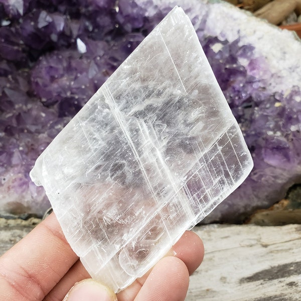 Ice Selenite Slab - Utah Ice Selenite Crystal - Fishtail Selenite Plate - Crystal Charging Plate - Healing Crystals and Stones - Chakra