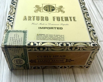 Caja de puros vacía de madera Arturo Fuente Curly Head NT