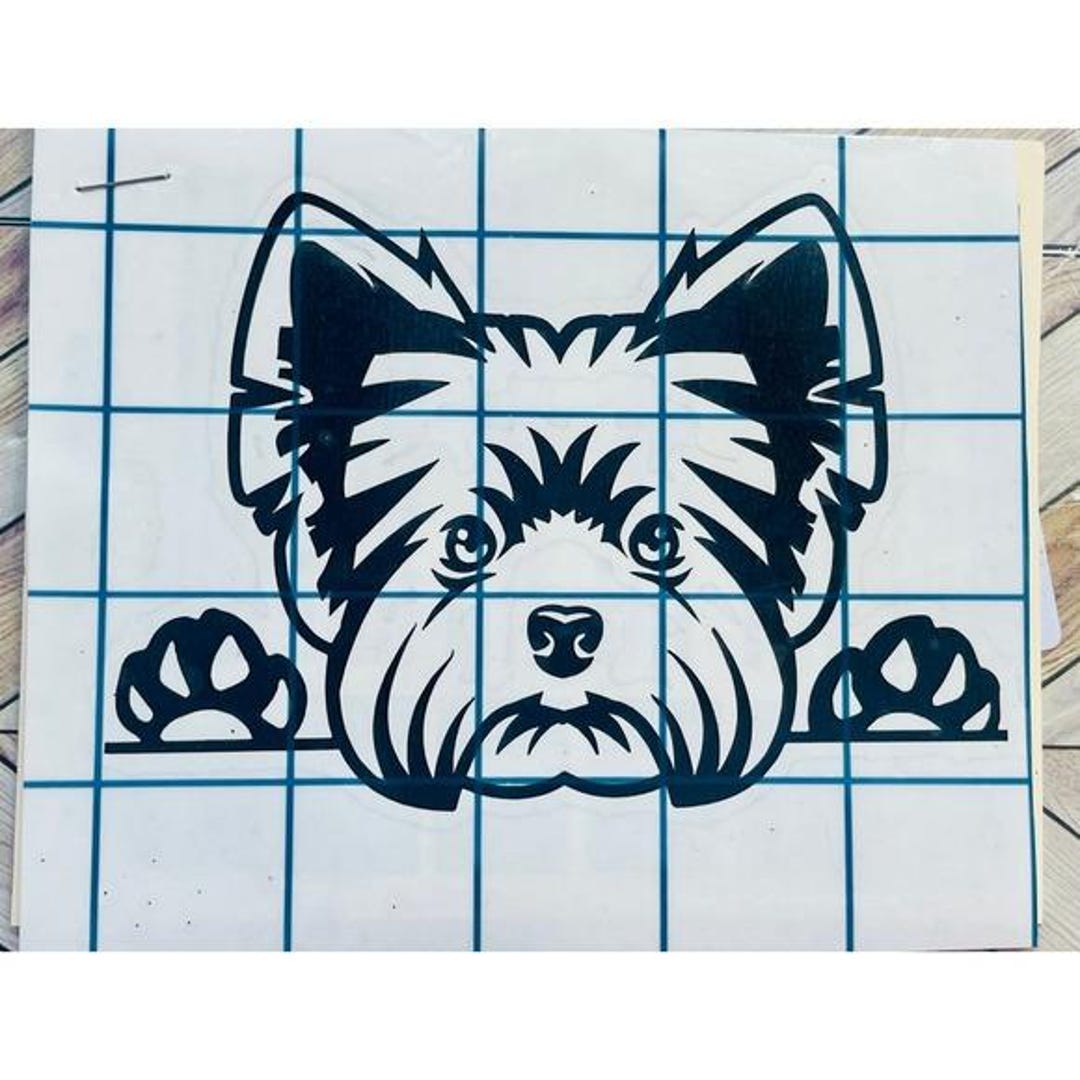 Yorkie Dog Pet Animal - Black Vinyl Graphic Car Truck Windows Decal ...