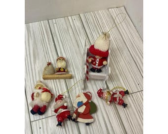 ヴィンテージ エルツ山地産木製クリスマスオーナメント：ドイツの
