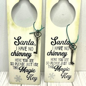 Santa&#39;s Magic Key for House with No Chimney Ornament, Santa Key Door Hanger