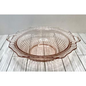 Mayfair Open Rose Pink Depression Glass Vegetable Bowl