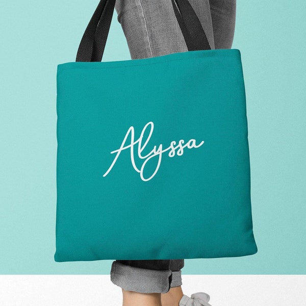 MARRS GREEN TOTE Bag, Tote Bag, Teal Tote Bag, Personalized Tote Bag, Shopping Bag, Carryall, Large Tote Bag, Tote Bag Personalized, Teal