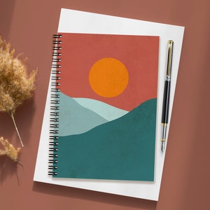 Desert Sunset Spiral Notebook: Abstract Boho Print