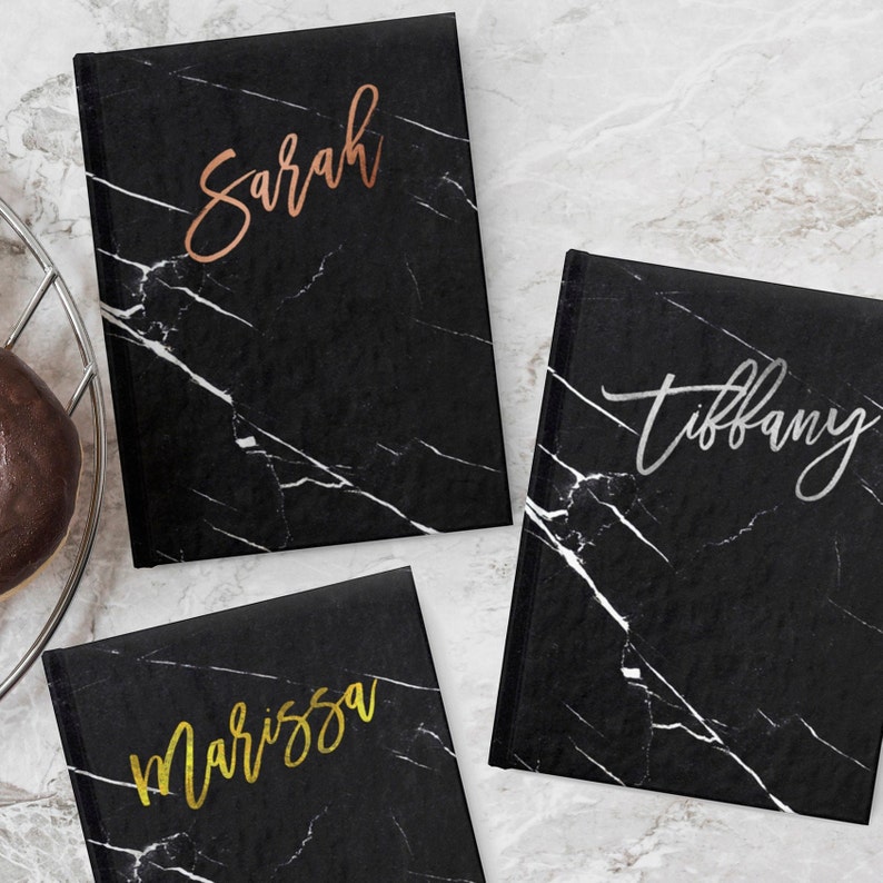 WHITE & BLACK MARBLE Journal Marble Journal Notebook Marble Etsy