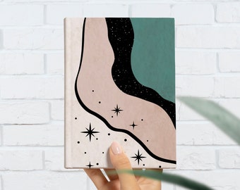 Abstract Star Hardcover Journal: Boho Galaxy Notebook